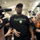 Dennis Rodman at Beijing International Airport departing for Pyongyang, North Korea on June 13, 2017 (Mark Schiefelbein/Associated Press)